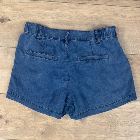 American Eagle High Waisted Soft Women's Blue Chambray Shorts - Picture 8 of 10